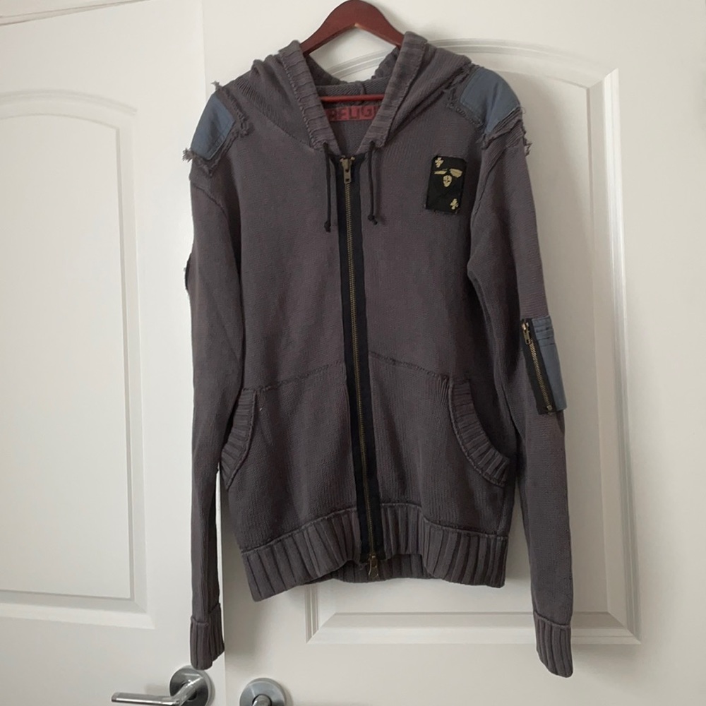 RELIGION sweater with patches size L